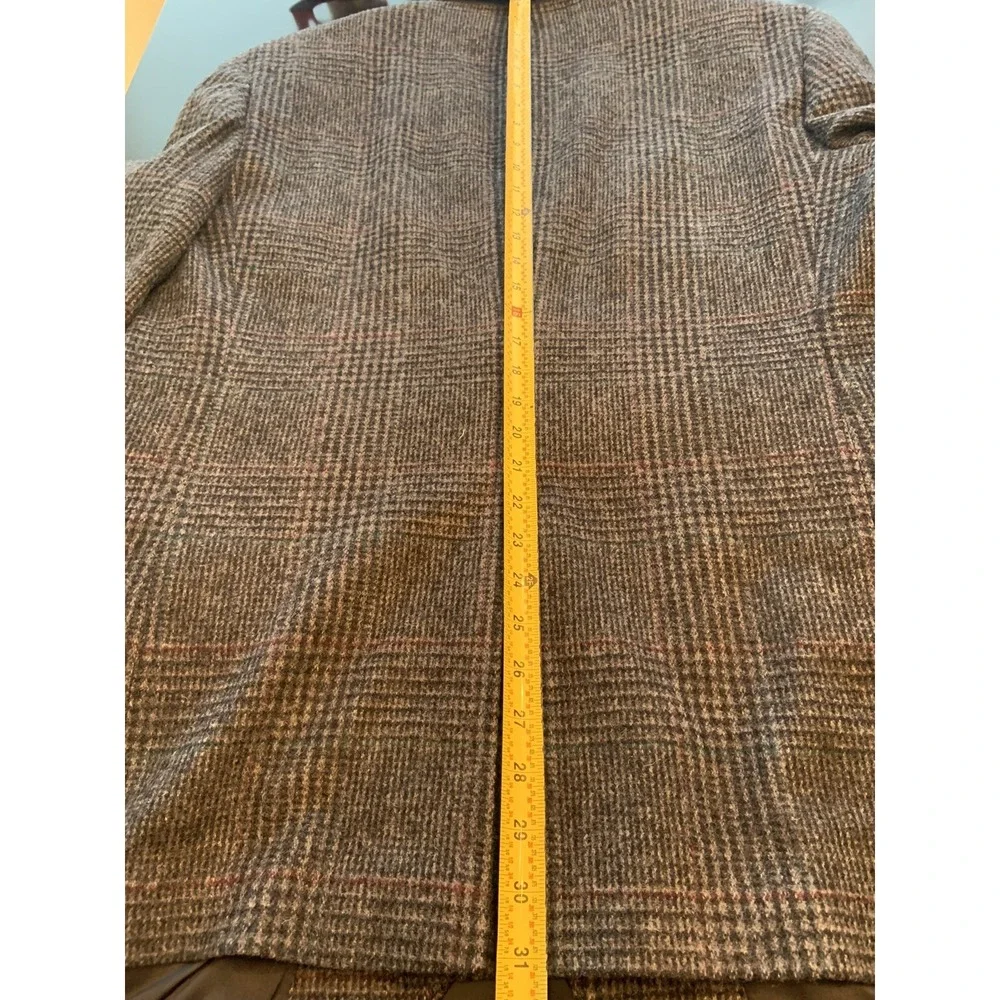 Wool Sport Coat 44 Glen Plaid Gray John Alexander Sleeve 25